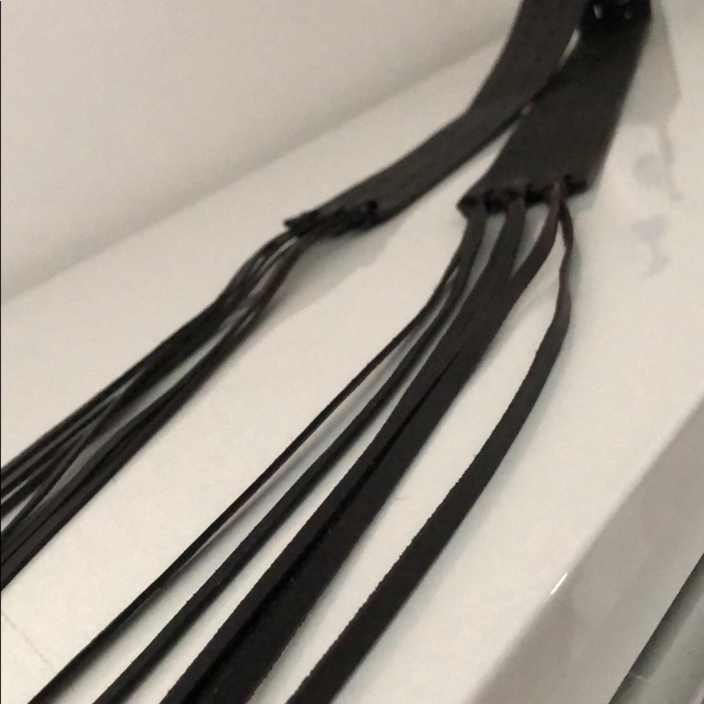NWOT BLACK GENUINE LEATHER HIPPIE BELT! - Picture 7 of 8